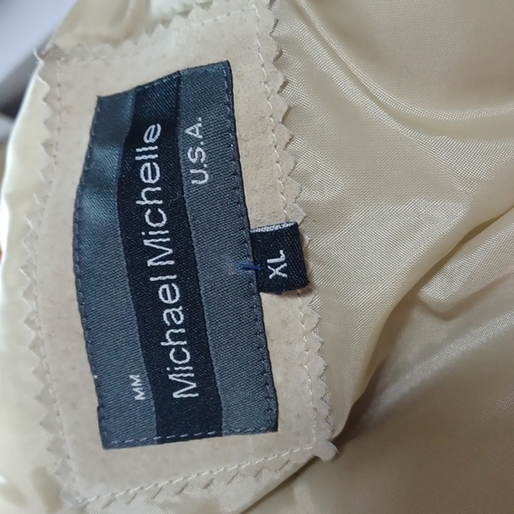 MICHAEL MICHELLE LEATHER JACKET SIZE XL IN A BEAUTIFUL TAN - Picture 7 of 9